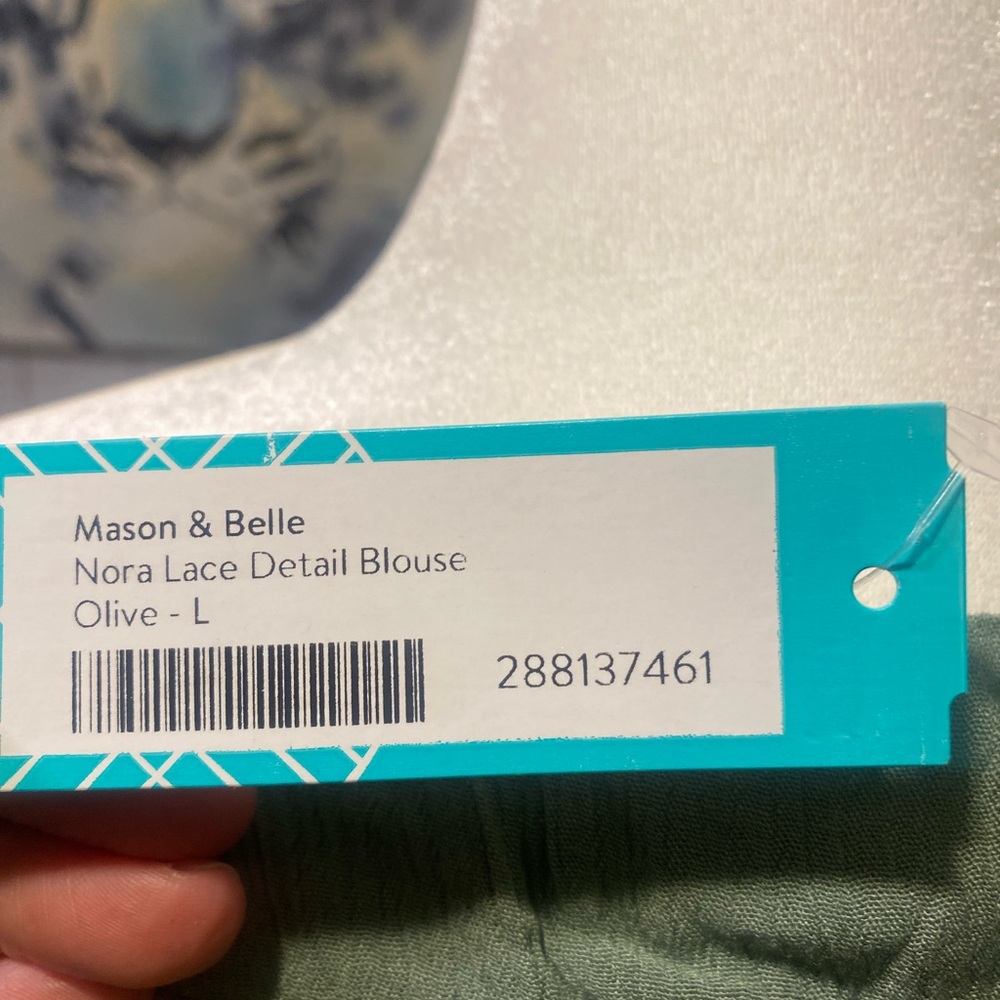 Stitchfix Mason and Belle Elegant Green Button-Down Women's Top L - Picture 10 of 16